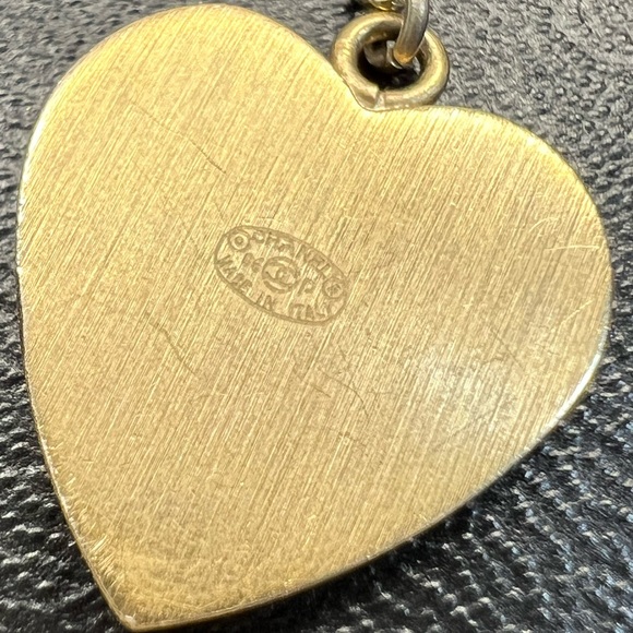 CHANEL Enamel Coco Mademoiselle Heart Dangle Earrings Black Gold - Picture 8 of 13